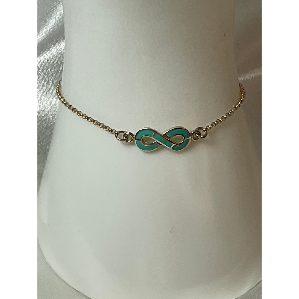 925 Sterling & Turquoise Extendable Infinity Bracelet